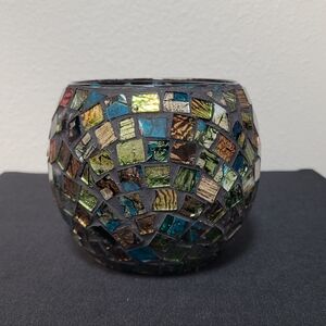 Mosaic Glass Candle Holder
